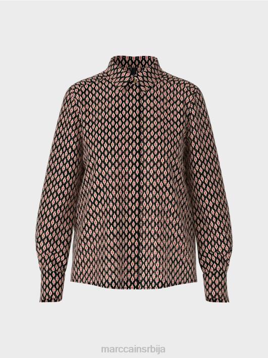 блуза од вискозе са штампом по целој површини Marc Cain D688920 црн одећу