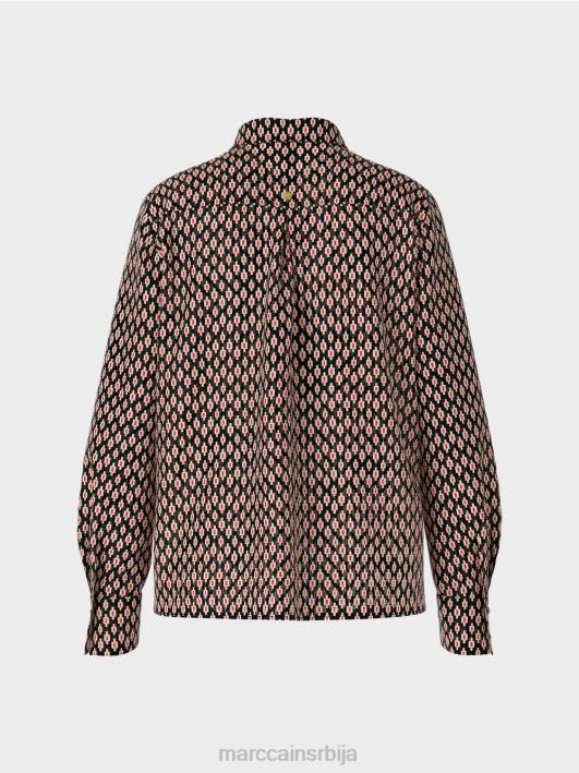блуза од вискозе са штампом по целој површини Marc Cain D688920 црн одећу