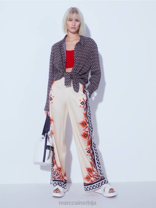 блуза од вискозе са штампом по целој површини Marc Cain D688920 црн одећу