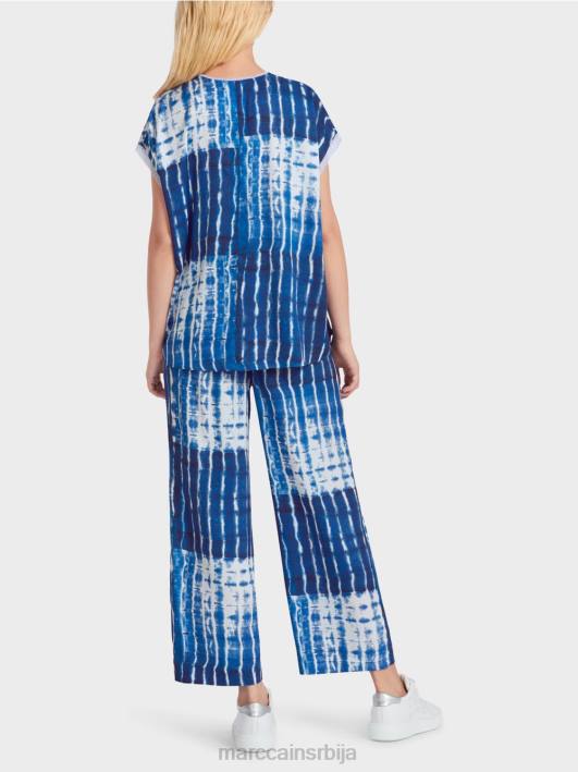 батик блуза са пругастим дизајном Marc Cain D688921 поноћно плава одећу