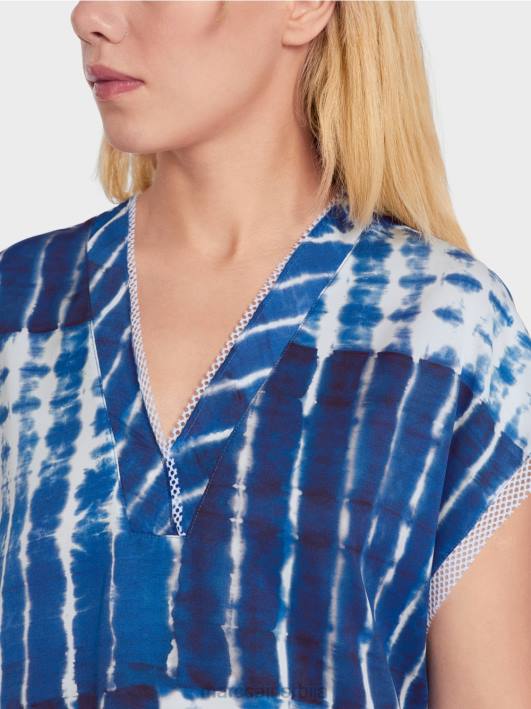 батик блуза са пругастим дизајном Marc Cain D688921 поноћно плава одећу