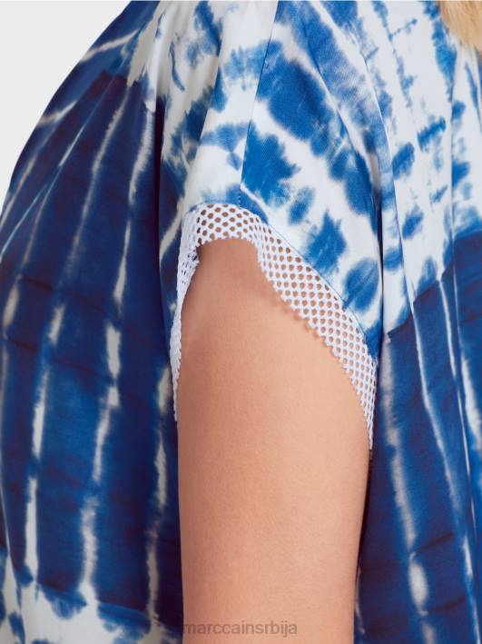 батик блуза са пругастим дизајном Marc Cain D688921 поноћно плава одећу