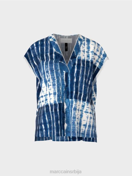 батик блуза са пругастим дизајном Marc Cain D688921 поноћно плава одећу