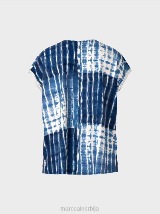 батик блуза са пругастим дизајном Marc Cain D688921 поноћно плава одећу