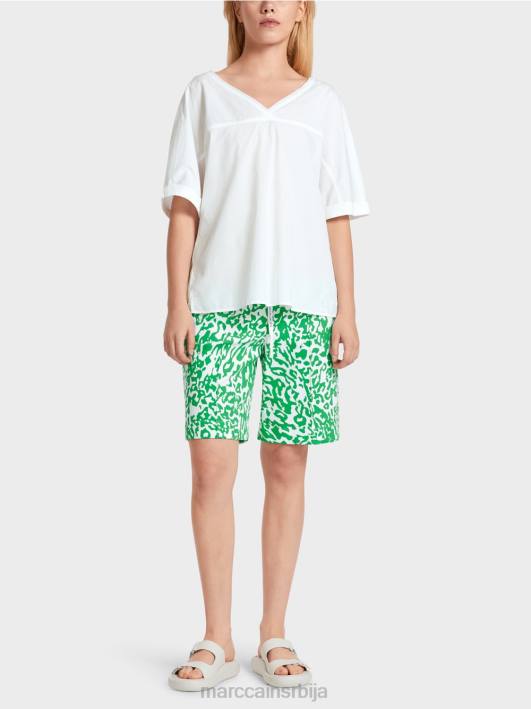 В-изрез „преиспитајте заједно блузу Marc Cain D688922 бео одећу