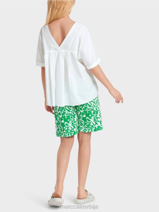 В-изрез „преиспитајте заједно блузу Marc Cain D688922 бео одећу