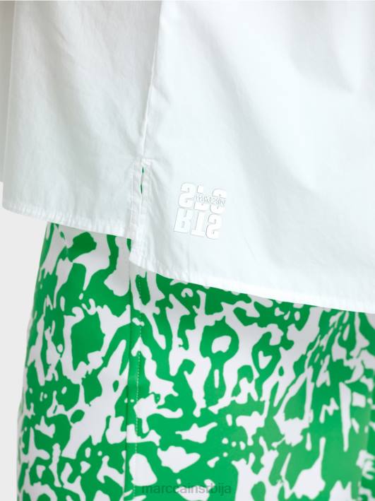 В-изрез „преиспитајте заједно блузу Marc Cain D688922 бео одећу