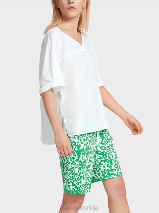 В-изрез „преиспитајте заједно блузу Marc Cain D688922 бео одећу