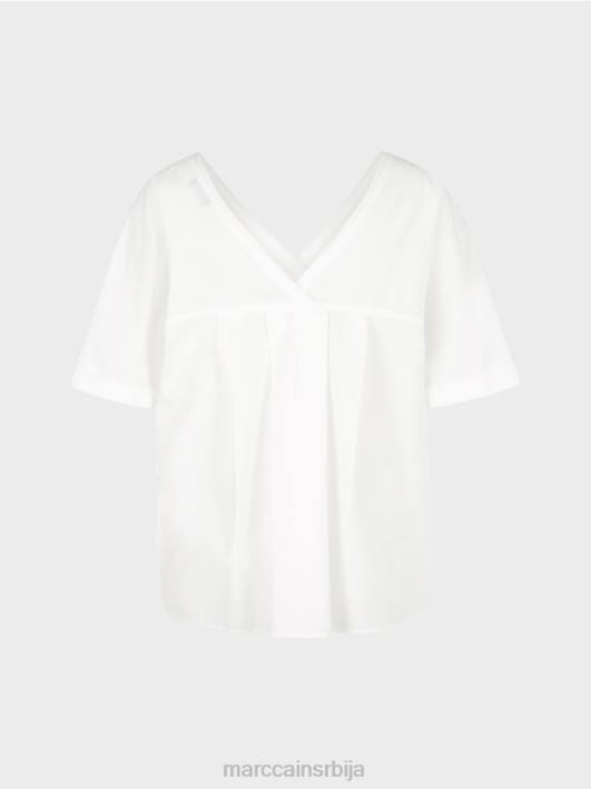 В-изрез „преиспитајте заједно блузу Marc Cain D688922 бео одећу