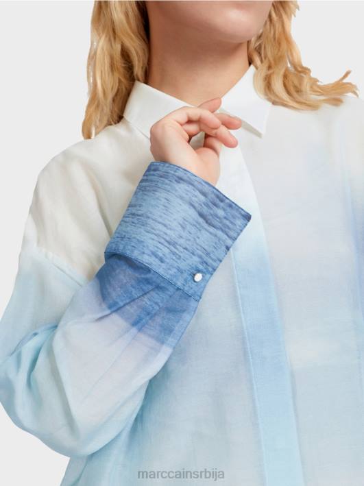 елегантна блуза са садржајем свиле Marc Cain D688923 азурно одећу