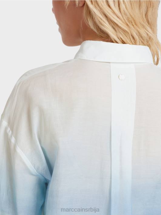 елегантна блуза са садржајем свиле Marc Cain D688923 азурно одећу