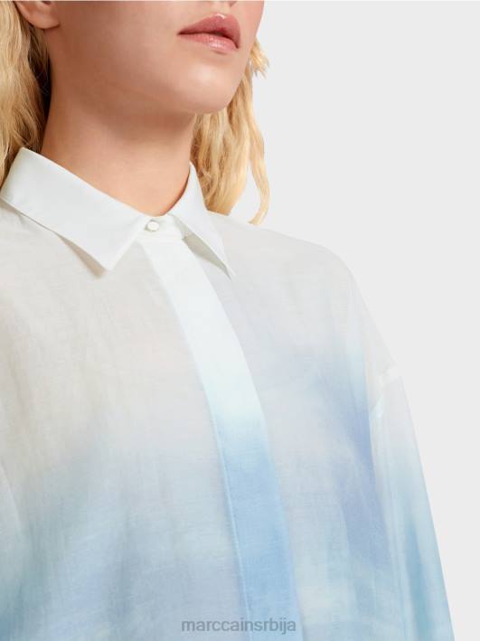 елегантна блуза са садржајем свиле Marc Cain D688923 азурно одећу