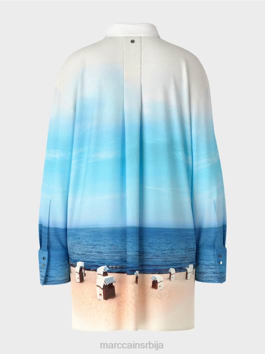 елегантна блуза са садржајем свиле Marc Cain D688923 азурно одећу