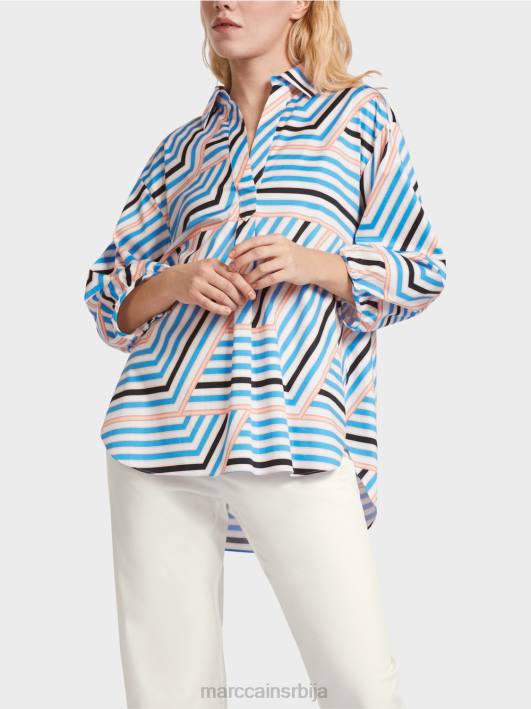разиграна пругаста блуза Marc Cain D688924 азурно одећу