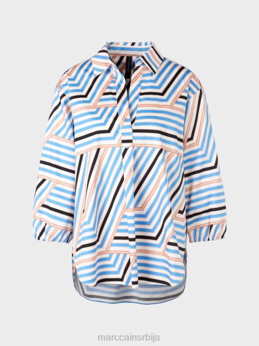 разиграна пругаста блуза Marc Cain D688924 азурно одећу