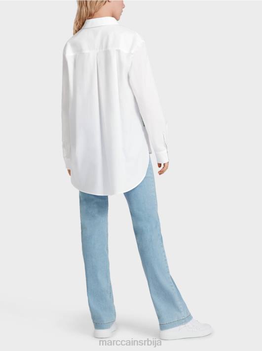 кошуља блуза са постављеним принтом Marc Cain D688925 бео одећу
