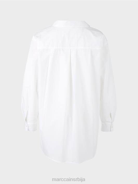 кошуља блуза са постављеним принтом Marc Cain D688925 бео одећу