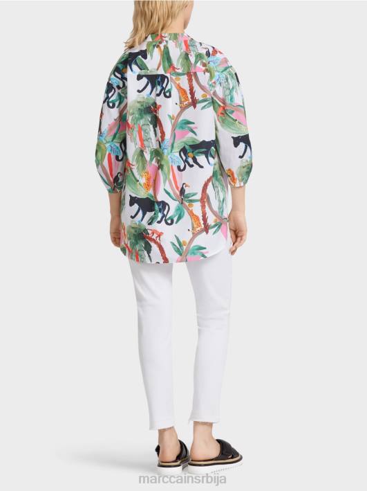 памучна блуза животињског дизајна Marc Cain D688927 прљаво бело одећу