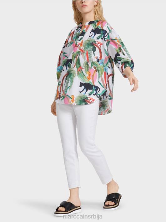 памучна блуза животињског дизајна Marc Cain D688927 прљаво бело одећу