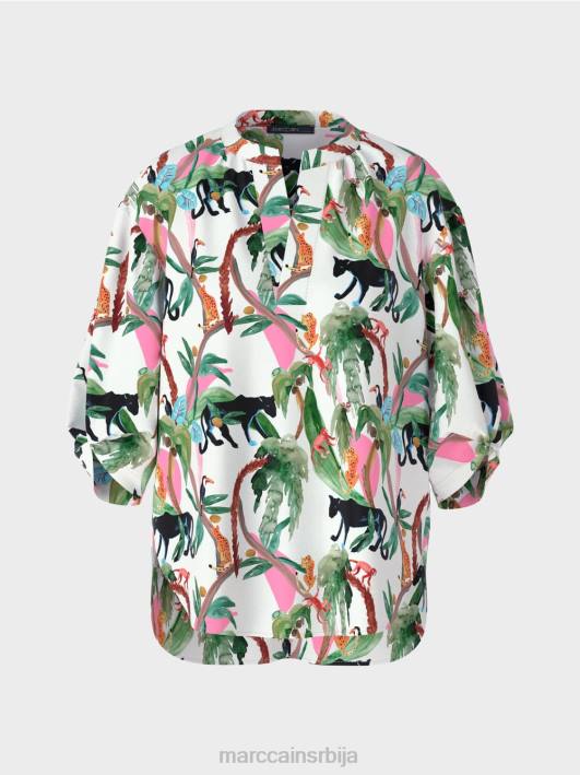 памучна блуза животињског дизајна Marc Cain D688927 прљаво бело одећу