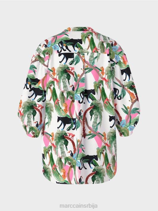 памучна блуза животињског дизајна Marc Cain D688927 прљаво бело одећу