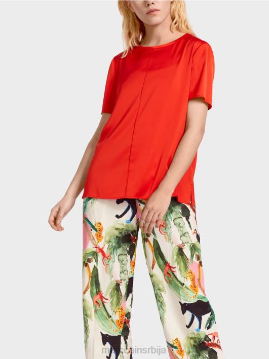 врх у стилу блузе са централним шавом Marc Cain D688929 ватрено црвено одећу