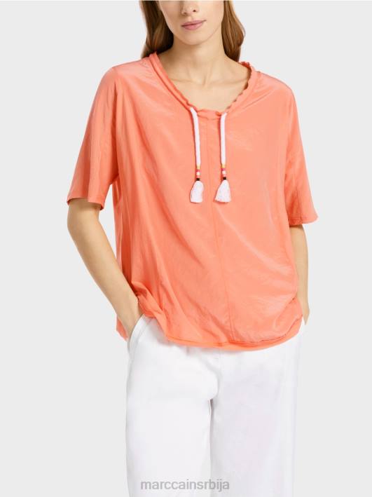 врх у стилу блузе у мешавини материјала Marc Cain D688936 светла теракота одећу