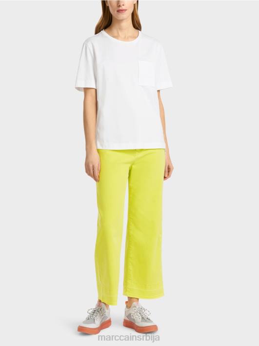 мајица са дијагоналним бочним шавом Marc Cain D688940 бео одећу