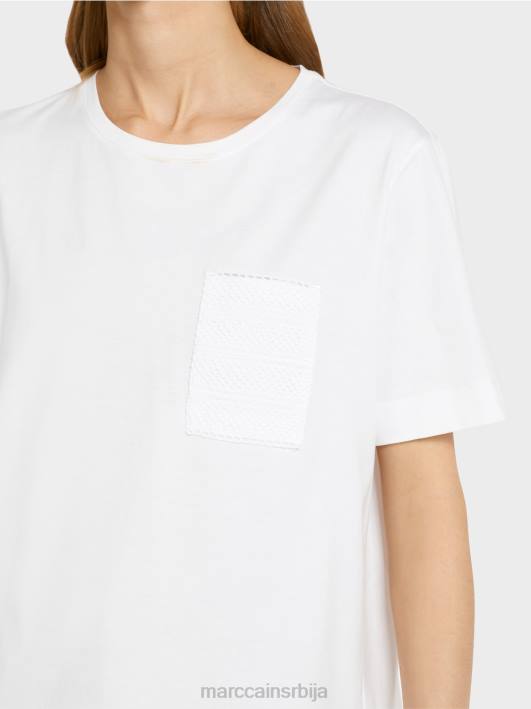 мајица са дијагоналним бочним шавом Marc Cain D688940 бео одећу