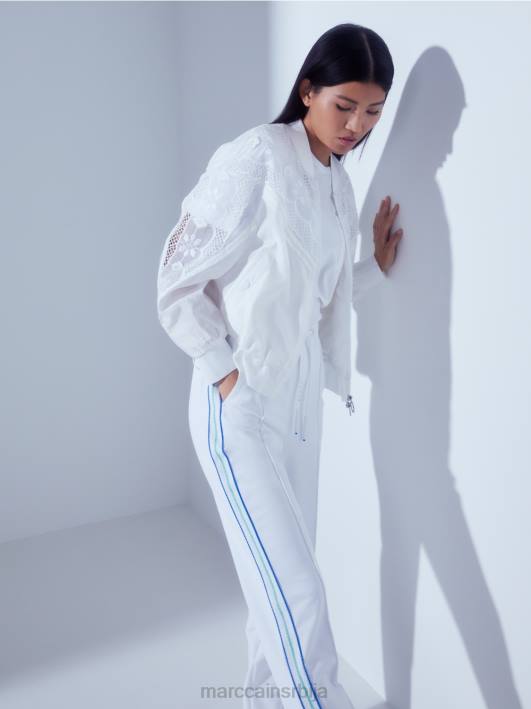 мајица са дијагоналним бочним шавом Marc Cain D688940 бео одећу