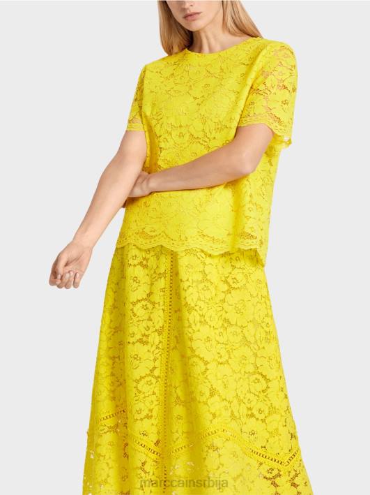 блуза од чипке Marc Cain D688943 лимун зелена одећу