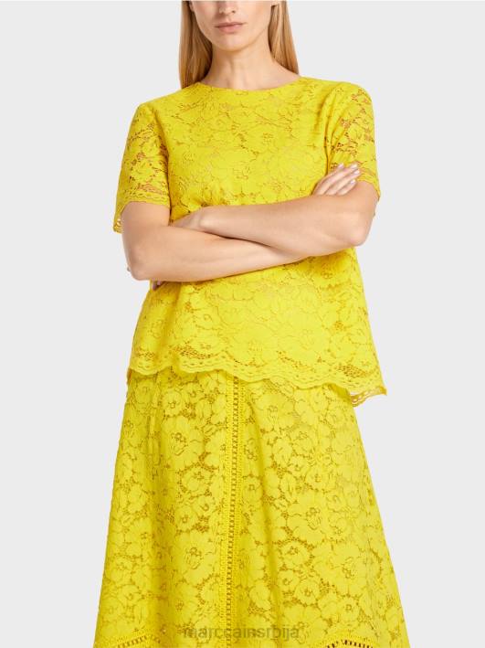 блуза од чипке Marc Cain D688943 лимун зелена одећу