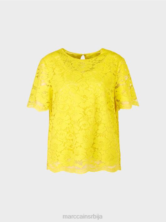 блуза од чипке Marc Cain D688943 лимун зелена одећу
