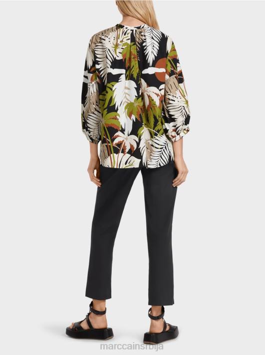 памучна блуза А-кроја Marc Cain D688944 дубоко маслинасто зелено одећу