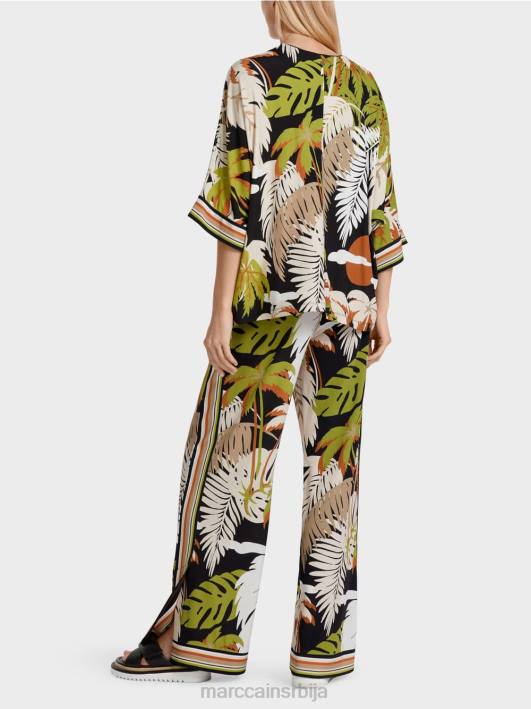 вискозна блуза са кимоно рукавима Marc Cain D688947 дубоко маслинасто зелено одећу