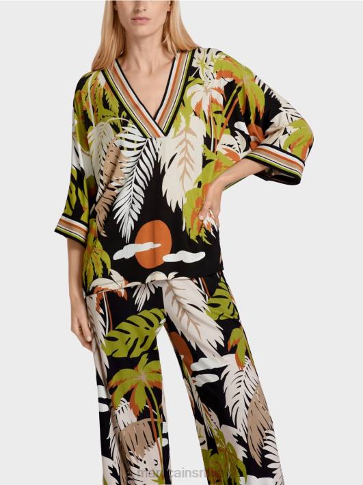 вискозна блуза са кимоно рукавима Marc Cain D688947 дубоко маслинасто зелено одећу