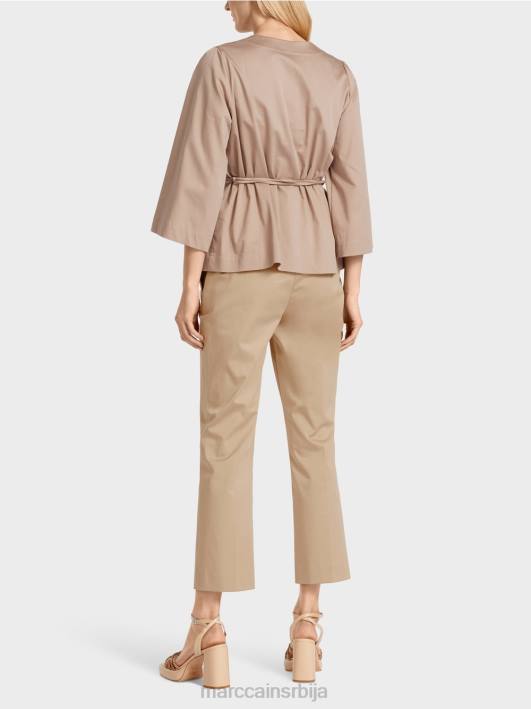 памучна блуза са дугим рукавима Marc Cain D688948 дубок песак одећу