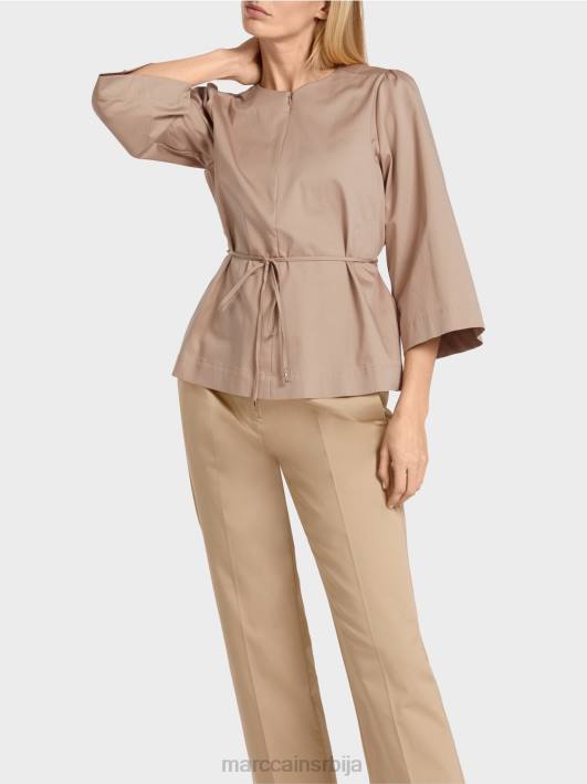 памучна блуза са дугим рукавима Marc Cain D688948 дубок песак одећу