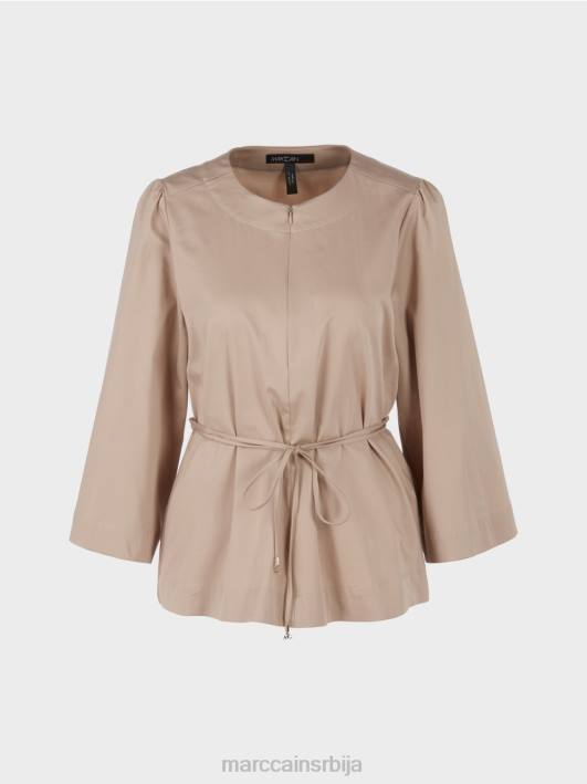 памучна блуза са дугим рукавима Marc Cain D688948 дубок песак одећу