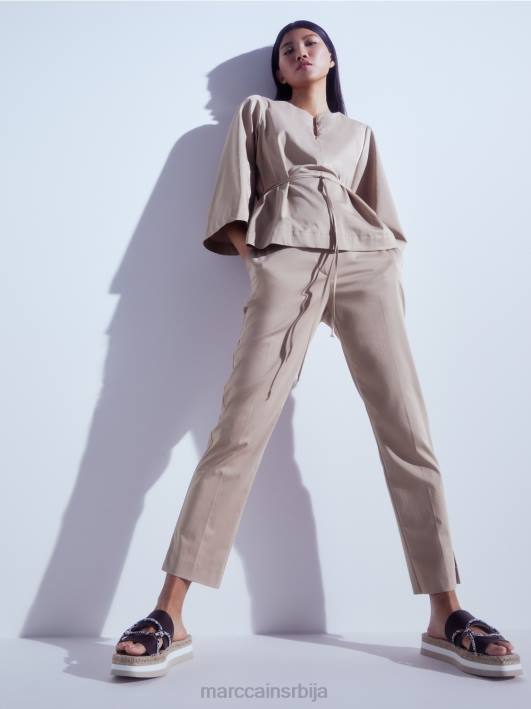 памучна блуза са дугим рукавима Marc Cain D688948 дубок песак одећу