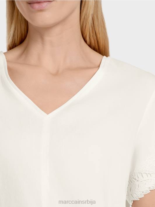 уклопљена ланена блуза Marc Cain D688954 прљаво бело одећу