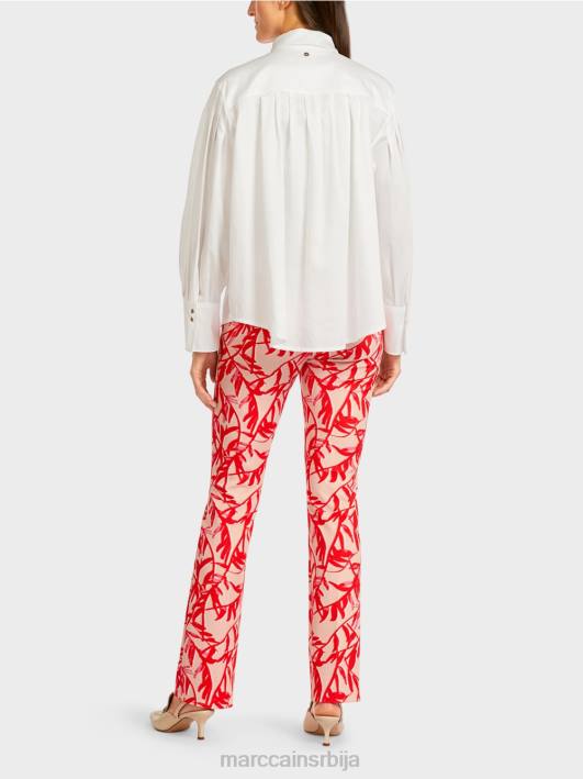 блуза са јармом за рамена и наборима Marc Cain D688957 прљаво бело одећу