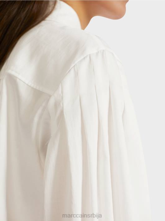 блуза са јармом за рамена и наборима Marc Cain D688957 прљаво бело одећу