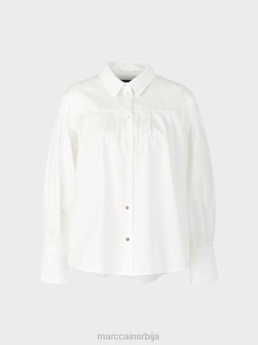 блуза са јармом за рамена и наборима Marc Cain D688957 прљаво бело одећу