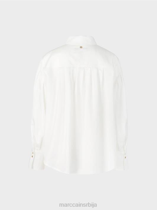 блуза са јармом за рамена и наборима Marc Cain D688957 прљаво бело одећу