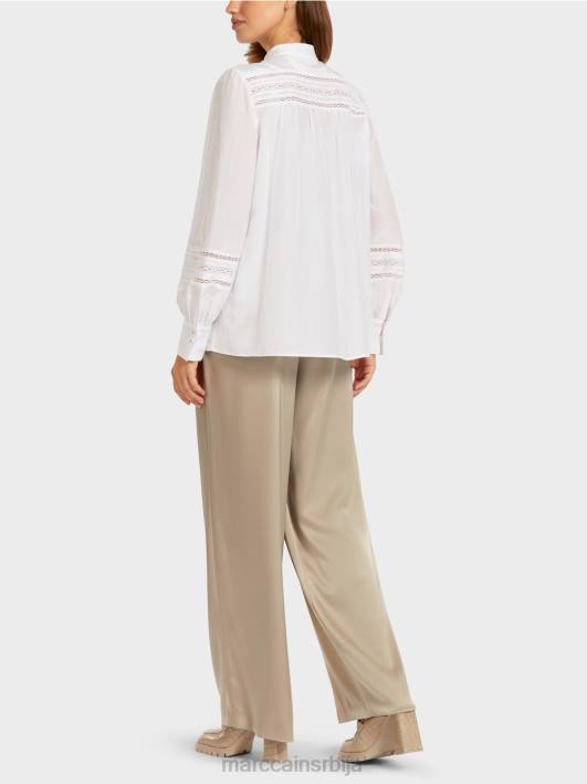 блуза са ивицама од чипке Marc Cain D688958 бео одећу