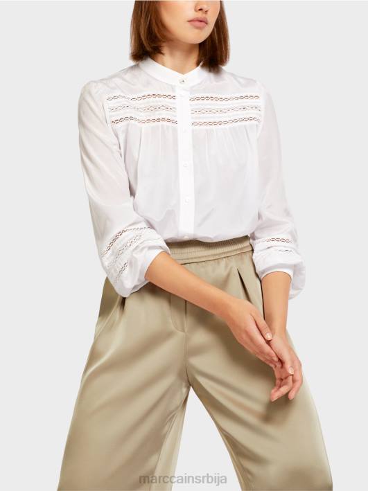 блуза са ивицама од чипке Marc Cain D688958 бео одећу