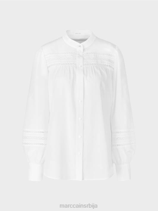 блуза са ивицама од чипке Marc Cain D688958 бео одећу