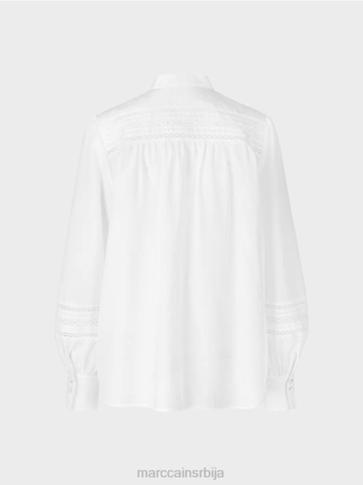 блуза са ивицама од чипке Marc Cain D688958 бео одећу