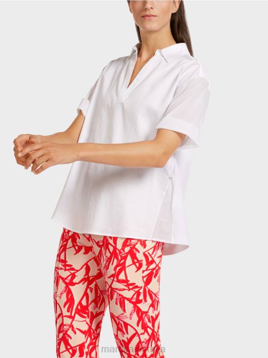 блуза у мешавини материјала Marc Cain D688960 бео одећу